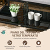 Set da Giardino 4 Pezzi con 2 Divanetti, Poltrona Angolare e Tavolino da Caffè in Vetro Temperato 84G-049V00LG