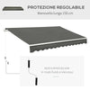 Tenda da Sole per Esterno Avvolgibile a Bracci con Apertura a Manovella, 350x250 cm, Grigio WE1840-174V00GYWE1
