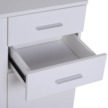 credenza bianca madia mobile tv bianco Armadietto da Ufficio studio 3 Armadietti 2 Cassetti Legno 106x35x76cm buffet comò cucina soggiorno F837-003A