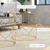 Set 2 x Tavolino da Salotto vetro e acciaio , colroe Oro TG6833-675TG6 , soggiorno salotto basso nero bianco marrone grgio design moderno sala moderno alto divano camera legno vetro rotondo