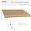 Tenda da Sole per Esterno Avvolgibile a Bracci con Apertura a Manovella, 350x250 cm, Giallo QW6840-174V00YLQW6