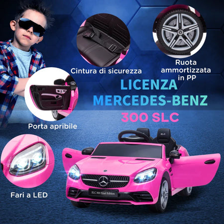 Macchina Elettrica per Bambini 3-6 Anni con Luci LED, Effetti Sonori e Telecomando, 107x62.5x44 cm, Rosa YH6370-222V90PKYH6
