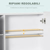 Armadietto Specchiera da Bagno con 3 Armadietti, 3 Ripiani e Luce LED, 90x15x65 cm, Bianco UJ2834-416WTUJ2