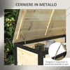 Panca Contenitore da 121L con 4 Rotelle e Maniglie in Legno e Acciaio, 100x50x43cm, Colore Legno 84G-322V00ND