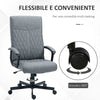 Sedia da Ufficio Girevole con Funzione Dondolo e Altezza Regolabile, 65x72x102-112.5cm, Grigio PL8921-605V00CGPL8