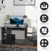 Scrivania per Computer Moderna con Cassetti, Ripiani e Tastiera Estraibile, Scrivania da Ufficio per Casa in Legno Nero 152x60x88cm ZB5920-013ZB5