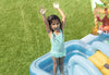 Centro Gioco Gonfiabile Jungle Adventure Intex, Piscina per Bambini con Scivolo, Palme, Fenicottero e Scimmia, Vinile Multicolore, Portata 80kg, 2+ Anni