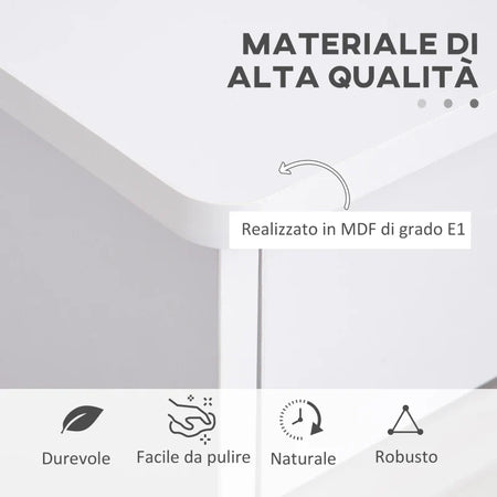Scrivania Moderna per PC e Computer con 2 Cassetti e 1 Armadietto, Scrivania con Libreria Salvaspazio per Ufficio o Camera in Legno, Bianco ZH3836-267WT