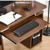 Scrivania per Computer Moderna Porta PC in Legno con Cassetti, Scrivania Salvaspazio Con Libreria, Mensola Estraibile e Porta Tastiera, 120x55x85cm, Marrone ZA6920-011V01ZA6