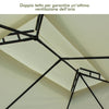 Gazebo da Giardino 3x4m in Acciaio con Doppio Tetto e 4 Tende Laterali, Crema 01-0872