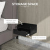 Set 2 Comodini Sospesi in Truciolato Nero per Camera da Letto e Soggiorno, 40x30x19.5 cm, Nero MG6831-629V00BKMG6