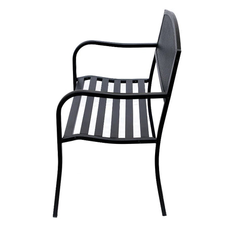 Panchina da Esterno Panca da Giardino Max 240kg Metallo 127 × 60 × 85cm Nero 84B-182BK