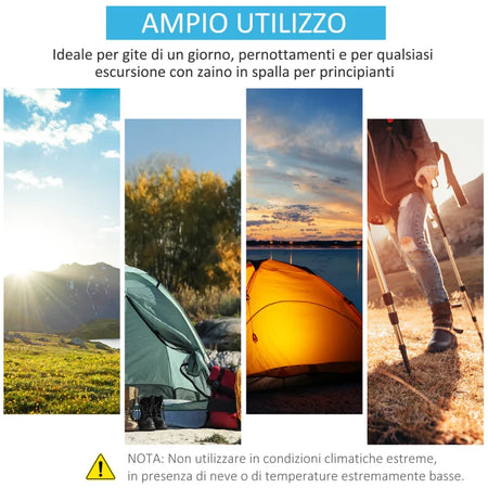 Tenda da Campeggio a Cupola con 2 Finestre e Design Pop-Up a Igloo, 220x108x110 cm, Blu TW3A20-170BUTW3