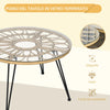 Set da Giardino 5 Pezzi in Rattan con Tavolo Rotondo Ø82x50 cm e 4 Sedie 72x72x75 cm con Cuscini 867-171V00BG