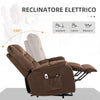 Poltrona Relax Alzapersona Reclinabile, Massaggiante e Riscaldata in Velluto, Marrone WS9713-160V90DRWS9