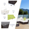 Mobili da Giardino in Rattan PE con Divano Angolare e Pouf con Cuscini telaio Set da 18 Pezzi, Marrone  100110-027BN