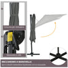 Ombrellone da Giardino con Angolazione Regolabile su 5 Livelli e Rotazione a 360°, 2.5x2.5 m, Grigio 84D-051V00GY