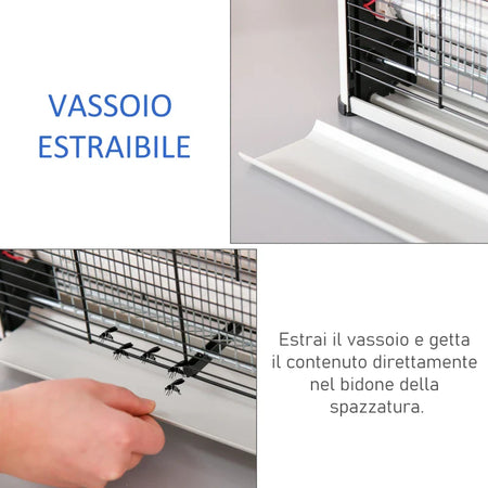 Elettroinsetticida da Esterno e Interno con Lampada Antizanzare UV per 60m², Zanzariera Elettrica 20W，Nero e argento XK7849-011SRXK7