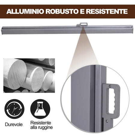 Tenda da Sole Laterale e Avvolgibile (3x1.6m) in Alluminio e Poliestere Imperemabile Anti-UV, per Vento/Privacy BG8840-210BG8