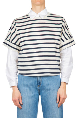 SOLOTRE Solotre - T-shirt - 450756 - Panna/Blu da donna