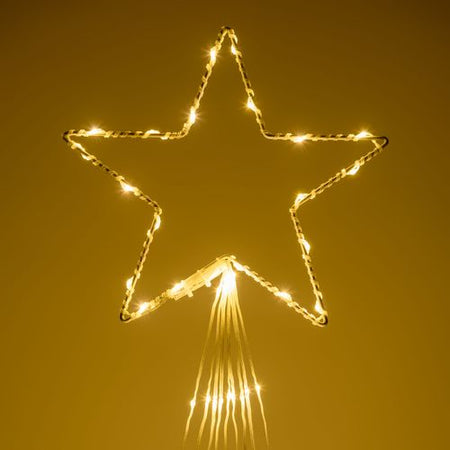 Stella cometa 3 m, con gocce led bianco caldo per addobbi e decorazioni natalizie