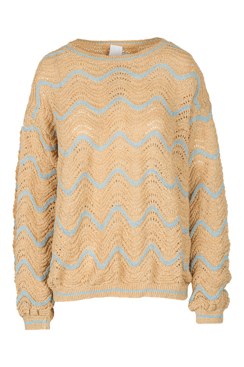 LA FEMME BLANCHE La Femme Blanche - Maglia - 451436 - Beige/Azzurro da donna