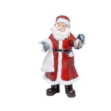 Babbo Natale statuetta color rosso in poliestere decorazione natalizia da 20 cm