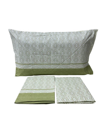 Completo Lenzuola Matrimoniale Rombi in Cotone Made in Italy