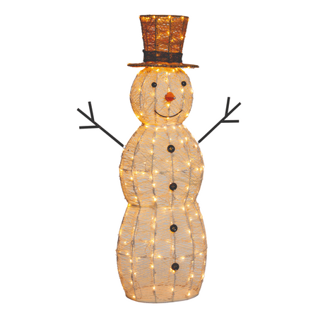 Pupazzo di neve 3D luminoso in acrilico con led bianco, decorazione per interno ed esterno