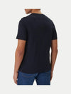 Tommy Hilfiger T-shirt uomo in cotone blu con logo frontale regular fit