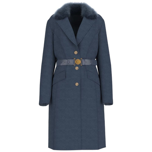 Guess cappotto blu con cintura NEW PATRICE W5BL25W2672G77G