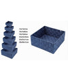 6pz Scatola In Tessuto Contenitori Organizer Bagno Armadi Portaoggetti Blu 79076