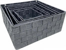 6pz-Scatola-In-Tessuto-Contenitori-Organizer-Bagno-Armadio-Cassetti-Grigio-79151