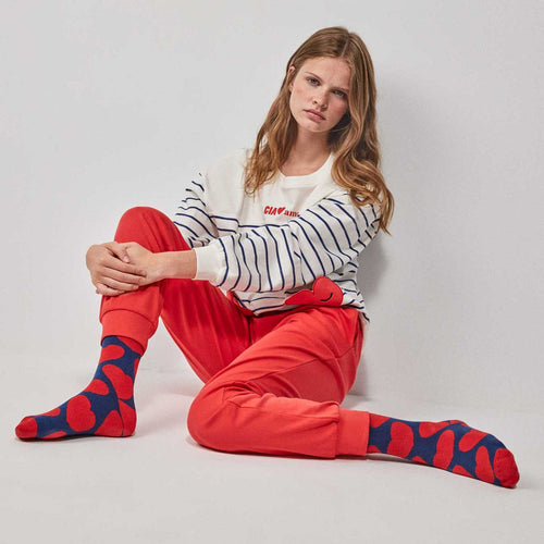 Calzini Gisela donna stampati, in cotone misto, taglia unica, disponibili in due colori