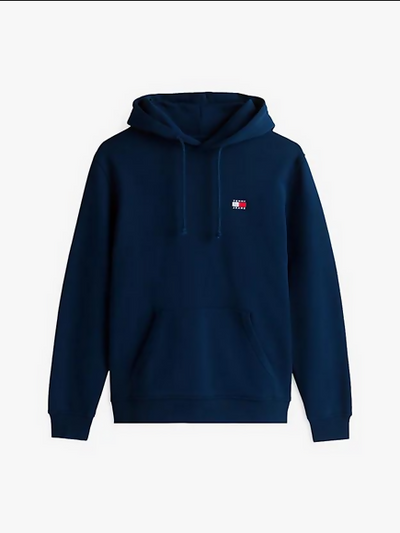 Felpa per uomo della Tommy Jeans con cappuccio e tascone centrale, in cotone