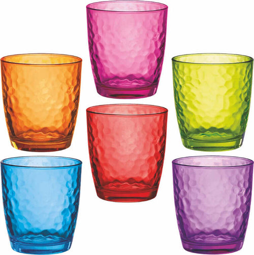 6x Bicchieri Multicolore Servizio 6 Bicchieri Coriandolo Barazzoni in Vetro Colorato Casa e cucina/Stoviglie/Bicchieri e cristalli/Calici da acqua Puleo Casa - Palermo, Commerciovirtuoso.it