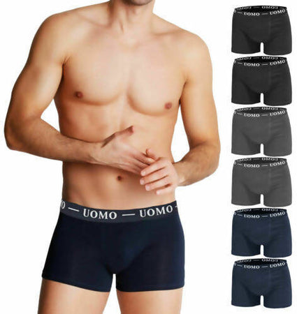 6x Boxer Uomo In Cotone Elasticizzato Con Elastico Esterno Art. 1012