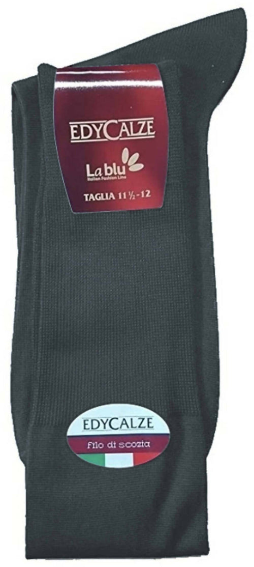6x Calze Lunghe Uomo Tinta Unita Calza Lunga Edy Calze 100% Cotone Filo Di Scozia Art.50 Rasato
