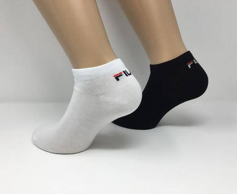 6x Fantasmini Unisex Fila Cotone Elasticizzato 6 Paia Nero, Bianco O Blu