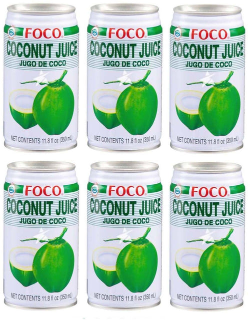 6x Foco Coconut Juice 350ml Succo Di Cocco Gusto Dolce Da Vere Noci Di Cocco Bevanda Rinfrescane