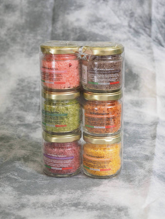 6x Sale Aromatizzato Set Sale Marino in Vasetto 25 Gr Cad Sale Marino Con Caffè E Scorza Di Limone Ideale per Condimenti Di Carni Rosse