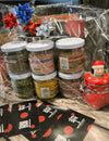 6x sali aromatizzati 80g con decoro natale zafferano e arancia, caffè e scorza di limone, basilico e aglio, paprika e cipolla di tropea, fragole e pepe rosa, frutti di bosco e zenzero
