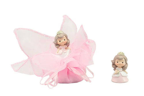 7 Pezzi Principessa resina 3d con cuore oro Nascita Bimba