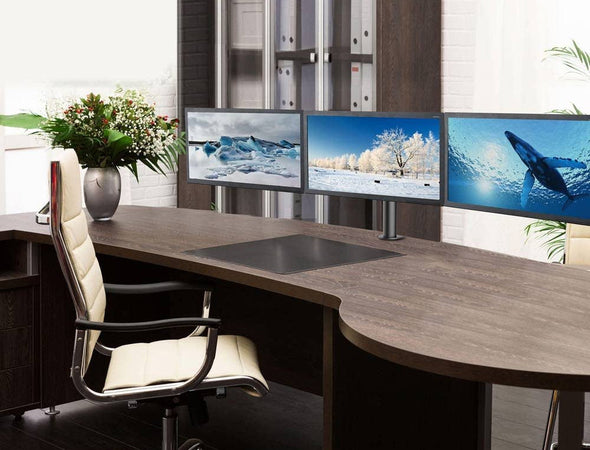 Supporto da scrivania per 3 Monitor 13-24'' con morsetto