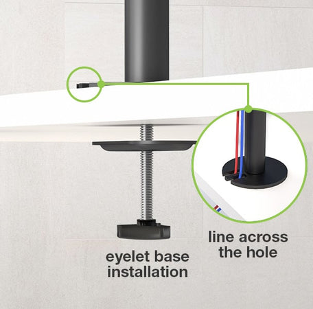 Supporto da Scrivania 2 Monitor 13-27'' Fissaggio con Base o Vite Passante