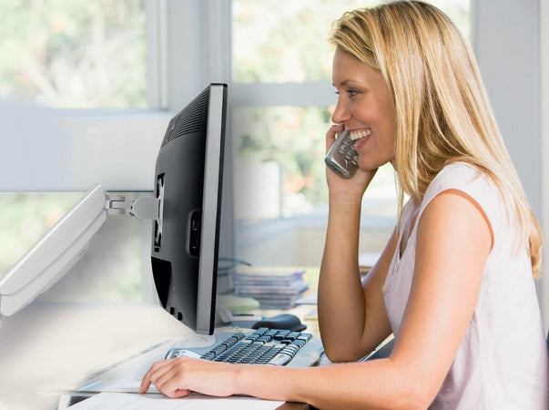 Supporto Tubolare a Gas da Scrivania per Monitor 15-27'' 360mm Nero