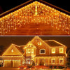 Catena Luminosa 400 Luci LED a Cascata Bianco Caldo IP44 con Timer