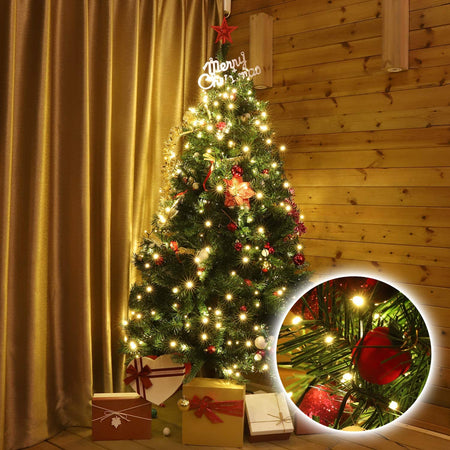 Catena Luminosa 400 Luci LED IP44 Bianco Caldo per Albero con Anello