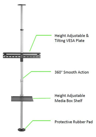 Supporto da Pavimento a Soffitto per TV LCD/LED/Plasma 37-70''