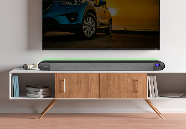 Soundbar con Radio DAB+ e FM Bluetooth V5.0 Connessione Ottica e Luce LED 7 Colori, TX-139